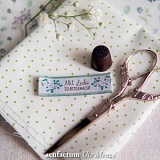 Этикетка тканая "Mit Liebe selbstgemacht" 16*70мм, Acufactum Ute Menze, 35257-этикетка