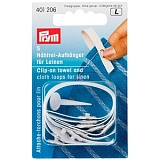 Непришивные вешалки д/полотенец, хлопковая лента с кнопкой, подходит д/льняной ткани, белый, 401206