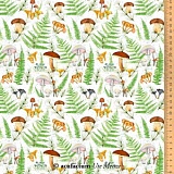 Ткань "Грибы и папоротники", ширина 145см, 100% хлопок, Acufactum Ute Menze, 3523-831