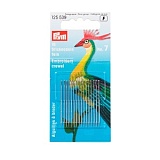 Иглы ручные, тонкие д/вышивки .шитья с большим ушком, №7, 16шт в блистере, Прим 125539