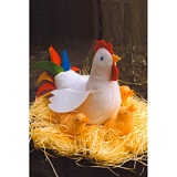 Набор для шитья вальдорфской игрушки "Курица с тремя цыплятами", De Witte Engel, A26400