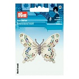 Термоаппликация с пайетками "Бабочка" 52*67мм, Prym, 926423