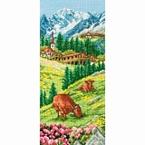 Купить недорого   Набор для вышивания Anchor "Swiss Alpine Landscape" 32*14см, MEZ Венгрия, PCE0811  в интернет магазине Фэмили хобби