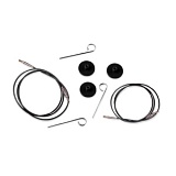 Тросик для съемных укороченных спиц, длина около 20 (40)см, заглушки 2шт, ключик, KnitPro, 10520