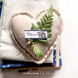 Этикетка тканая "Meins Eule" 20*45мм, Acufactum Ute Menze, 35337-этикетка