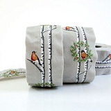 Купить недорого   Тесьма декоративная "Снегирь на березе", ширина 50мм, Acufactum Ute Menze,  в интернет магазине Фэмили хоби