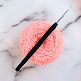 Крючок для вязания с ручкой "Steel" 1,75мм/14,5см, сталь, серебристый/черный, KnitPro, 30866