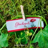 Этикетка тканая "Gluckspilz" 20*45мм, 100% полиэстер, Acufactum Ute Menze, 35334