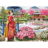 Купить недорого   Набор для вышивания Maia "The Japanese Garden" 30*40см, MEZ Венгрия, 5678000-01024  в интернет магазине Фэмили хобби