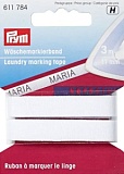 Лента для маркировки белья, приутюживающаяся, ширина 11мм, 100% хлопок, белый, Prym, 611784