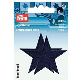 Термоаппликации "Звезды" 47*47мм, 100% полиэстер, темно-синий, 2шт в упаковке, Prym, 923155