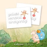 Заплатка "geliebt wertvoll einzigartig" /любимый ценный уникальный/ 40*50мм, Acufactum, 35357