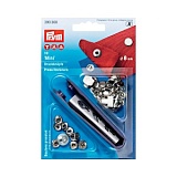 Кнопки "Мини", диаметр 8мм, латунь нержавеющая, серебристый, 10шт в упаковке, Prym, 390360