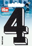 Термоаппликация Цифра 4, мал., черный цв., белая рамка 925889