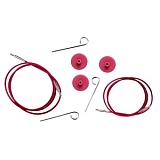 Тросик для съемных спиц, длина около 94 (120)см, заглушки 2шт, ключик, KnitPro, 10504